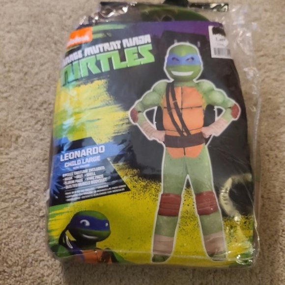 Teenage Mutant Ninja Turtles Leonardo Costume Kids Large 12-14 Deluxe Costume - Picture 7 of 10